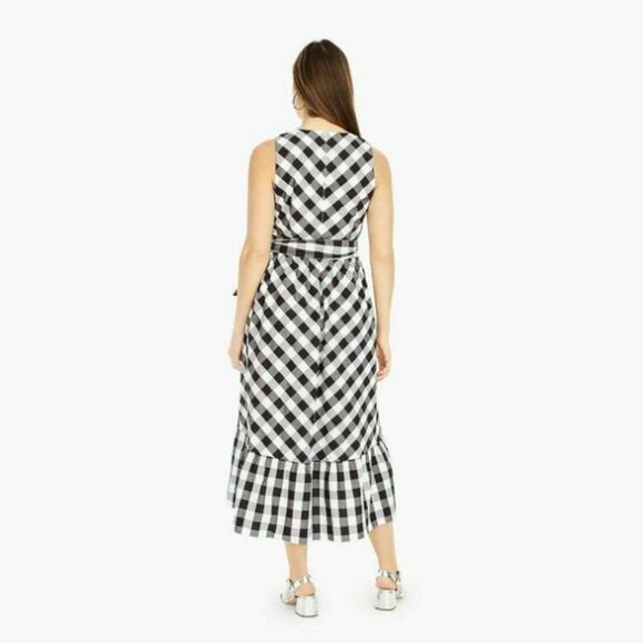 J. Crew Sleeveless Faux-Wrap Dress In Gingham Plaid Cotton Poplin - Picture 5 of 16